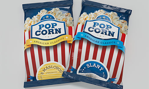 Design obalů pro Popcorn do mikrovlnné trouby