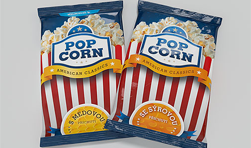 Design obalů pro Popcorn do mikrovlnné trouby